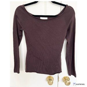 H&M - boat neck sweater - chocolate brown - size: S - never worn